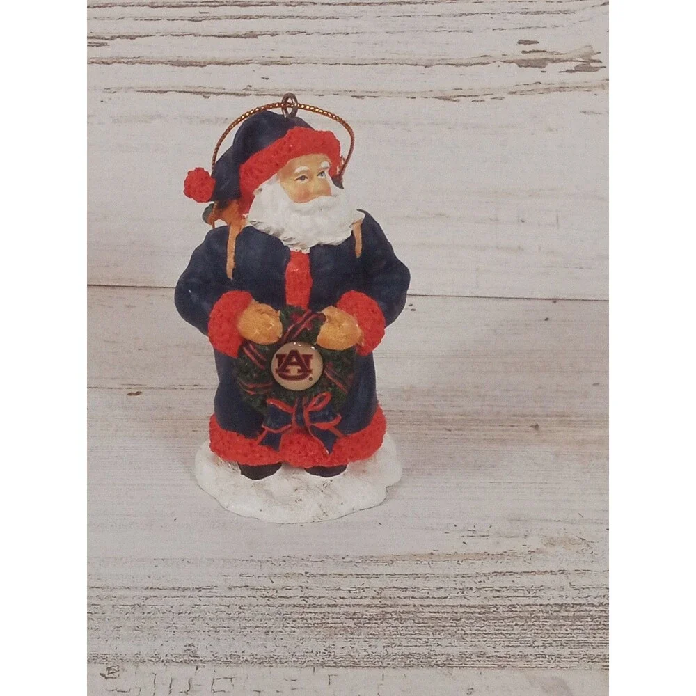 Vintage Collegiate Collectibles Auburn Tigers Santa W Wreath Ornament